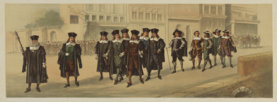 29183 Vierde blad van de maskerade van de studenten van het Utrechtsch Studenten Corps op 22 juni 1886, ter gelegenheid ...